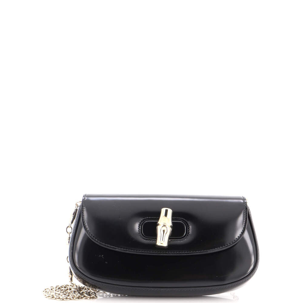 Gucci Small Bamboo Night Chain Clutch Leather